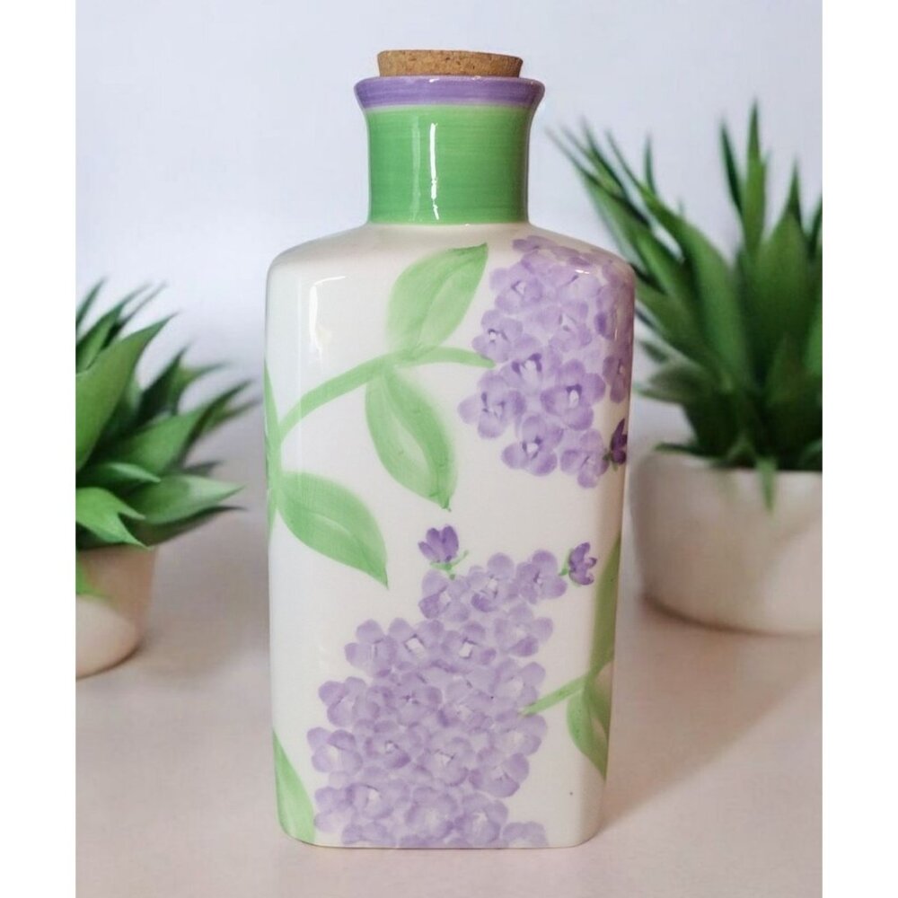 Cordon Bleu BIA Porcelain Lavender Cork Bottle Decor Vintage Cottage